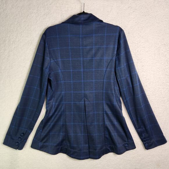Cabi Sunset Kiss Windowpane Blazer 5425 Sz 8 Button Blue Academia Preppy Career - Picture 15 of 16